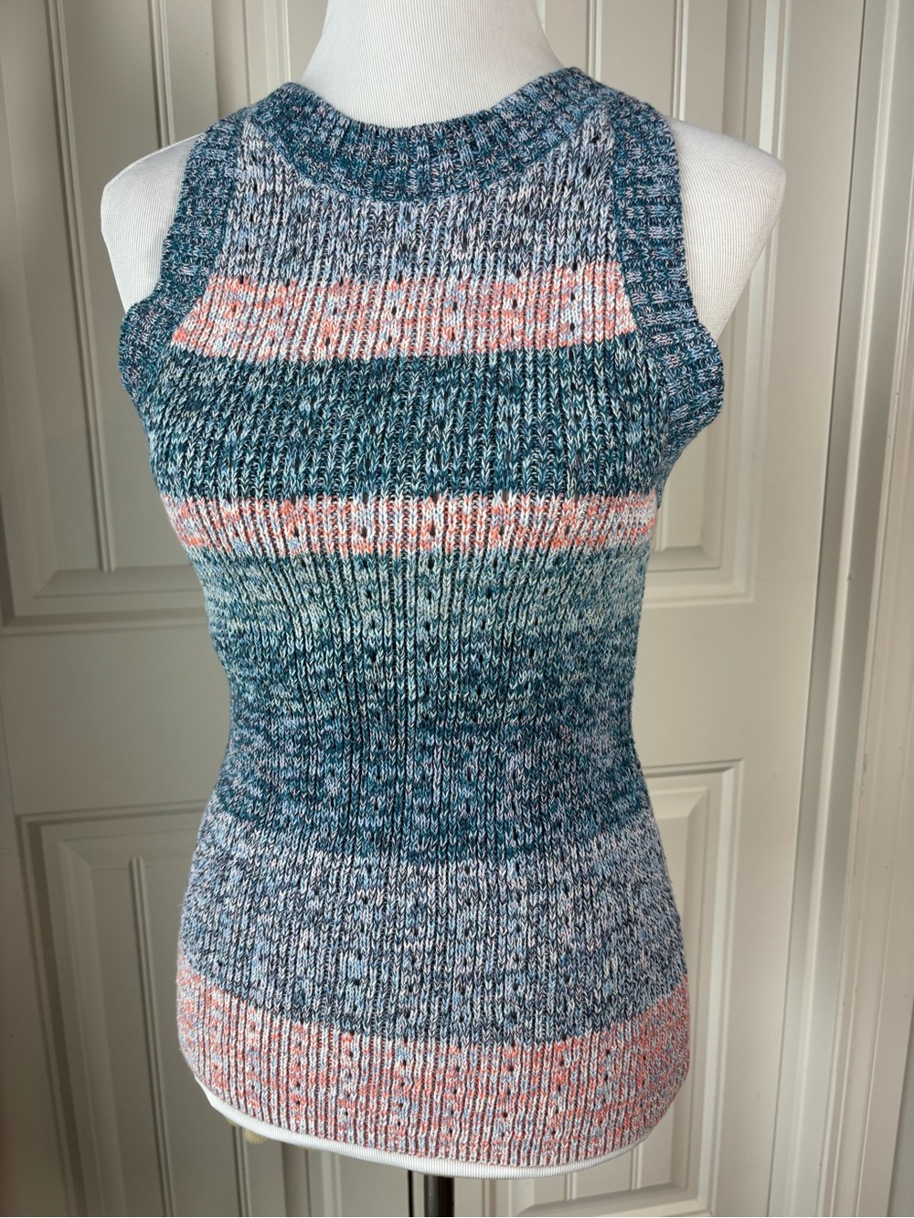 GAP Teal & Coral Striped Knit Tank